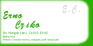 erno cziko business card