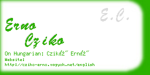 erno cziko business card